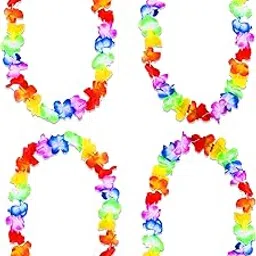 TIPTOP DECORATION Premium Hawaiian Pack of 4 Pieces Flower Necklace Garland Mala Luau Leis (Free Size) (Authentic)-picture-13