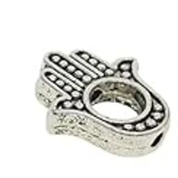 loom tree LOOM TREE® 30 Piece Tibetan Silver Alloy Blank Hand Shape Evil Eye Loose Spacer Beads Jewelry Making Charms for DIY Necklace Bracelet Jewelry | Decorative | Vintage | Retro | Collector's Item-picture-16