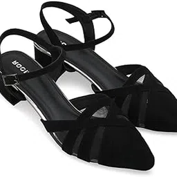 rocia by Regal Women Close Toe Suede N Mesh Ankle Strap Pumps-picture-35