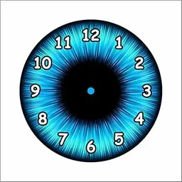 TERA MERA GIFT Blue Iris Eye Wall Clock, Modern Design, Black and Blue (8 inch)-picture-62