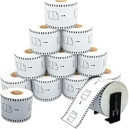 DK 2205 Compatible Label Roll for Brother DK-22205 12pcs with 1 Stand) White Continuous 2.4in x 100ft (62mm x 30.4m) Paper for QL 500 700 800 810W 820NWB 1060N Printer…-picture-26