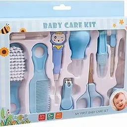 VELLIQUE Baby Care Kit – My First Baby Grooming Set with Comb, Brush, Nail Clipper, Scissors, Nasal Aspirator, Thermometer, and File for Infants & Newborns (Blue)-picture-29