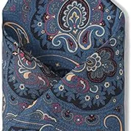 van heusen Men's Polyester Blend Navy Print Casual Style Pocket Square, Free Size, Blue-picture-22