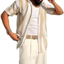 FactoryCart Men’s Casual Short Sleeve Shirt, Beach Wear, Summer Comfort Relaxed Fit Shirt-Z-picture-50