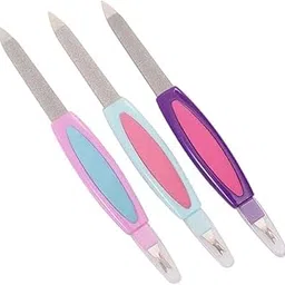 Metal Stainless Professional Trimmer Double Sided Manicure for Rod Grinding and Fork Files Tools Steel Tip Cuticle Nail File Polishing Pedicure Buffers Polisher pack of 2-image-94