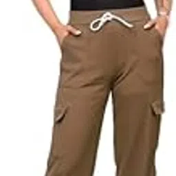Women's Casual Cargo Pants with Drawstring Waist-picture-58