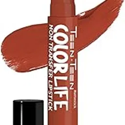 TEEN TEEN Color Life Nontransfer Crayon Lipstick | Matte Finish with Built-in Primer | Waterproof & Long Lasting Lip Color | Smudge-Proof, Fade-Resistant Formula | Brown Sugar, 2gm-image-6