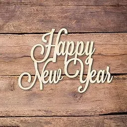 Cliths Pack of 1 Wooden Happy New Year Sign Cutouts - 12 Inch, 2.8mm Thick - Unfinished Wood Word Art for DIY New Year Crafts, Home Decoration, Party Decor, Ideal for Gifts & Celebrations-picture-32
