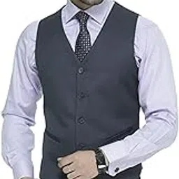 00ra with as logo Men Slim Fit Cotton Blend Waistcoat Half Jacket-picture-30