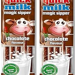 Quick Milk Magic Sipper Chocolate Flavour – 5 Straws | Fun Flavoured Milk Drink | Gluten Free, Natural Flavours Pack of 2 (Imported)-picture-20