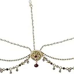 payal jewellers Gold Plated Chain Bandi | Mathapatti | Bor Maang Tikka for Women & Girls-picture-10