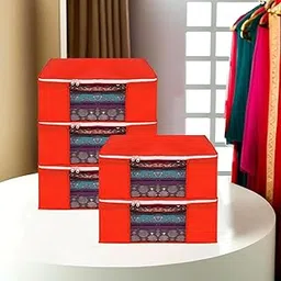 Garment Cover Non-Woven 90 GSM with Transparent Window & Double Metal Zipper – Pack of 5 | Dustproof Clothes Storage Bag for Sarees, Suits, Jackets, Shirts SBXLRL152493517524148525020-image-84