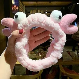 Velvet Makeup Headband, Coral Fleece Carb Eyes Ears Cosmetic Band for Washing Face, Shower Facial Headbands for Women and Girls - Carb Pink-image-2