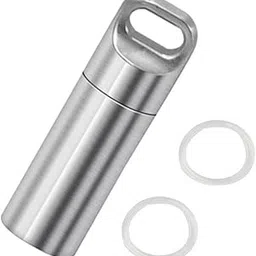 Jazzy Pearls®Pill Holders Waterproof Portable Survival Pill Bottle Box for Travel Outdoor S|Health & Beauty | Health Care |1 Pill Holder (with 2 Rubber Rings)-image-17