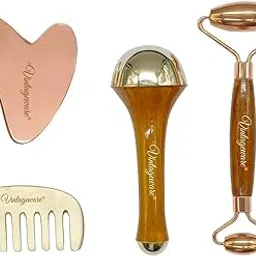 Vintageware® Dual Side Kansa Wand, Bronze Comb, Copper Gua Sha and Kansa Face Roller – Ayurvedic Massage Tools for Relaxation, Detox, Hair Growth, and Anti-Aging Skincare-picture-32