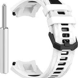 YODI Replacement Sporty Silicone Strap Quickfit Dual Tone Band For Amazfit T-Rex 3 Smart Watch Only For Men Women Boys and Girls Compatible with Amaz-fit TRex 3 [Not for Any Other Models] (WHITE-BLACK)-picture-15