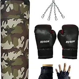 Byson Hit Hard Hit Often Army Boxing kit Set for Men and Adult(36inchPunchingBag, 12ozBoxingGloves, HandWrap and Chain) Heavy Bag-picture-22