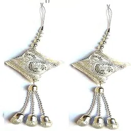 MPK Perfect takiye wala Latkan/Handmade latkan/Ethnic Hanging Cotton latkan for Blouse/Tassel Latkan for Saree, Blouse and Lehenga Pack of 2 Silver-picture-11