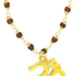 shining jewel - by shivansh 24K Gold Plated Rudraksha Pendant Necklace For Men (SJ_2355)-picture-40