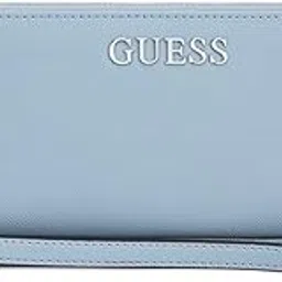 guess Blue Solid Abbas Large Zip-Around Wallet-picture-42