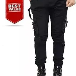 Men Black Cargos G-picture-52