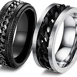 meenaz Rings for Men Combo Boys Boyfriend gents friends girls Blue gold Ring for Boys 2 Dragon Black Stainless Steel finger Rings Stylish Birthday Anniversary Husband Valentine Gifts Fashion 285-picture-21