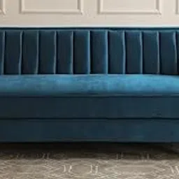 Decor 3 Seater Sofa/Couch with Two Cushions Perfect for Home Office Guests Living Room (Teal Blue)-picture-21