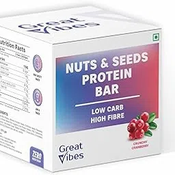 GreatVibes High Protein High Fibre Protein Bar – Cranberry Flavor, Box of 15 Bars (25g Each)-picture-16