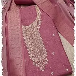 Womens Chanderi Abstract Print Unstitch Dress Material With Sequins-image-23