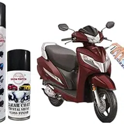 Show Match Touch-Up 2K Spray Paint (Rebel Red) + Clear Coat Compatible With (Activa 125)-picture-26