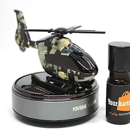 YOURKARTS.COM New Solar Powered Car Perfume Series Diffuser/Dispenser Auto Rotation Fan|For Car Dashboard With Liquid Perfume (Silver Heli), Pack Of 1-picture-16