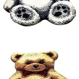 MERISHOPP® 2 Sets Toy Bear Latch Hook Kits Rugs Cushion Crafts Embroidery for Beginners|Crafts | Needlecrafts & Yarn | Rug Making | Latch Hooking-picture-30