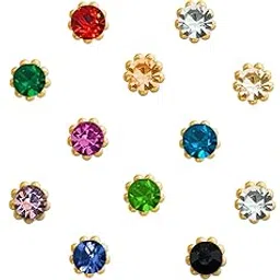 Comet Busters Beautiful Handcrafted Multicolor Stone Dot Bindis (4.5 mm) (BV2221)-picture-37