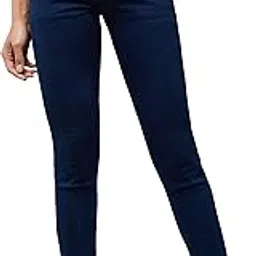dolce crudo Women's Navy Blue Skinny Fit Mid Rise Cropped Length Denim Stretchable Jeans-picture-39
