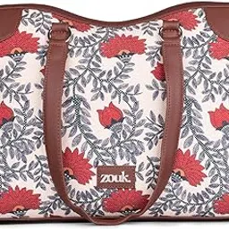 zouk Women's Conference Office Bag | Jute | Vegan Leather Handcrafted Tote Bag Ideal For Work Office With Double Handle Straps image 1