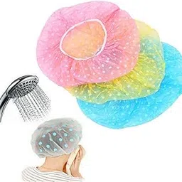 IDEA CHASERS Waterproof Shower Cap Elastic Reusable Bathing Hair Beauty Salon Spa Lace Elastic Band Flower Printed Hat Environmental Protection Bath Caps for Women Girl Multi Color Pack Of 3-image-22