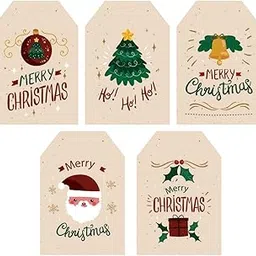 Merry Christmas Gift Tags, with String for attaching to Gift Box, Cake Box., Christmas Gift Tags, Xmas Christmas Tags for Gifts with Strings(Pack 100)-Christmas Gift Tags with String-picture-25