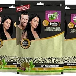 Sterling Naturals Megha Mehandi for Women & Men, Henna Based Mehndi, Organic Hair Dye Without Chemicals and Ammonia, Black, 45 g (Pack of 3)-image-19