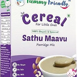 tummy friendly TummyFriendly Foods Certified Organic Sprouted Sathu Maavu Mix | Made of Sprouted Ragi, Whole Grains, Pulses & Nuts | Organic Baby Food For 8+ Months Baby | Rich in Protein & healthy-Fat MultiGrain Cereal Health Mix | Sattu Real Food for babies kids adults. Uggu for babies | Available in baby trial packs too | Shelf-life 9 month | 200g, ONE PACK-picture-18