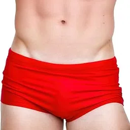 taddlee Solid Color Red Men Swimwear Swim Boxer Briefs Bikini Board Surf Shorts (M)-picture-33