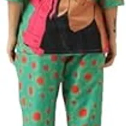 stories of banno's swagger Women Strip Conversational Night Suit | Pajama Set | Night Suit for Women-picture-24