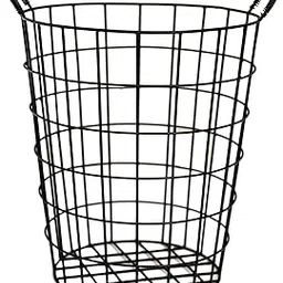 Laundry Basket with Handles | Metal Wire Basket | Laundry Storage Bin | Clothes Organizer/Heavy wire basket/black color/Powder coated/ 44cm Tall (black)-picture-54