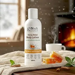 Globus Naturals Honey Malai Body Lotion| Enriched with Tulsi & Chandan | Deep Nourishment & Long-Lasting Moisture | Soft & Supple Skin 100ml (100g, Honey Malai)-image-9