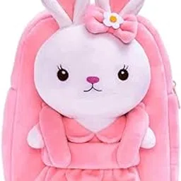 Kids Bunny Backpack, Pink Plush Design, School Bag with 3D Rabbit Character school bag,preschool bags 2 to 5 year girl-picture-28