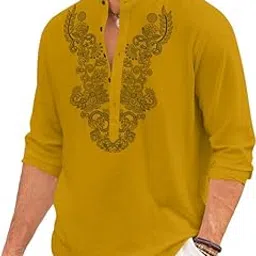 finivo fashion Men’s Cotton Blend Short Kurta with Full Sleeves and Ethnic Neck Design | Casual Crinkle Texture Kurta with Mandarin Collar-picture-32