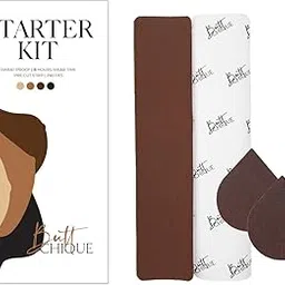 Starter Kit Pack of Breast Lift Pre-Cut Body Tape Strip (6 x 28 CM) & Stick-On Cotton Nipple Pasties Pair (Coco)-image-26