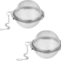 DHARVIM® Stainless Steel Tea Ball Strainer Mesh Infuser Filter Reusable Spice Filter Ball Herbs Infuser with Extended Chain Hook for Loose Leaf Tea & Spices Seasoning (Large 2 Pcs)-picture-12