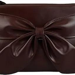 Chic Synthetic Leather Sling Bag with Bow Detail – Trendy Designer Handbag for Women, Adjustable Shoulder Strap-image-30