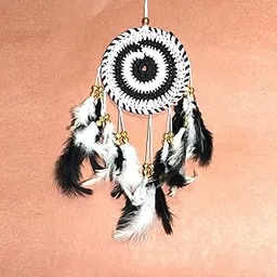 RPH Handicrafts Dream Catcher for car | Charm Ornament | Cars Rear View Mirror Accessories Hanging (Black White)-picture-19
