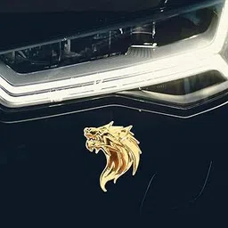 OAN 3D Copper Wolf Metal Chrome Sticker Logo Fender Badge Emblem Waterproof Self-Adhesive Non-Rusting Decal for Cars & Bikes (8 cms X 6cms appx) (Golden Left Side)-picture-31